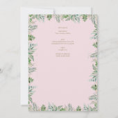 Blush Roze Kruis Katholieke Nuptial Mass Bruiloft Kaart (Achterkant)