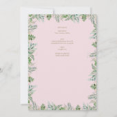 Blush Roze Kruis Katholieke Nuptial Mass Bruiloft Kaart (Achterkant)