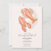 Blush roze langoest baby shower kaart (Voorkant)