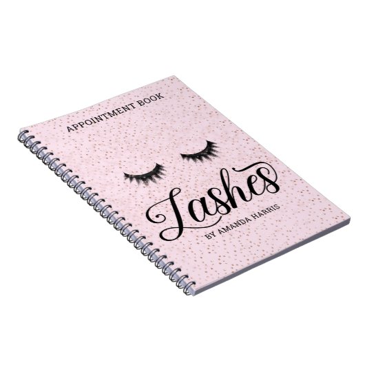 Blush roze lashes Appointment Book Notitieboek (Rechterzijde)
