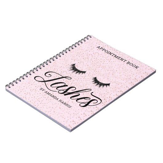 Blush roze lashes Appointment Book Notitieboek (Linkerzijde)