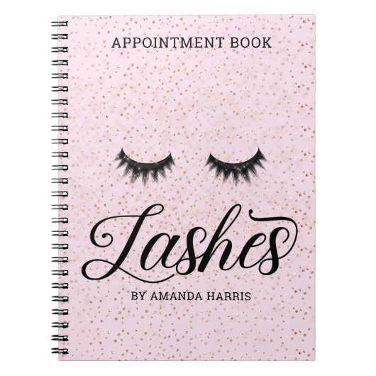 Blush roze lashes Appointment Book Notitieboek (Voorkant)