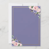 Blush Roze Lavendel Paarse Bloemen Groen Bruiloft Kaart (Achterkant)