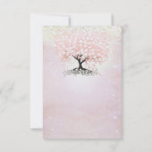 Blush roze leder bomen Boom Bind RSVP in Kaart (Achterkant)