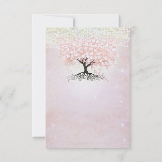 Blush roze leder bomen Brondenland RSVP Kaart (Achterkant)