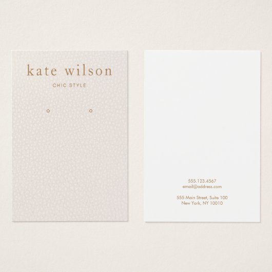 Blush roze lederen draagbeeldscherm Kaart (Voorkant /achterkant)