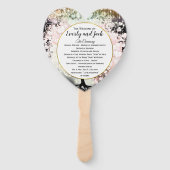 Blush roze lef-boom-weddenschapsprogramma zwart handwaaier (Voorkant)