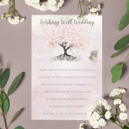 Blush roze lef wishing Well Wedding Informatiekaartje