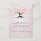 Blush roze lef wishing Well Wedding Informatiekaartje (Achterkant)