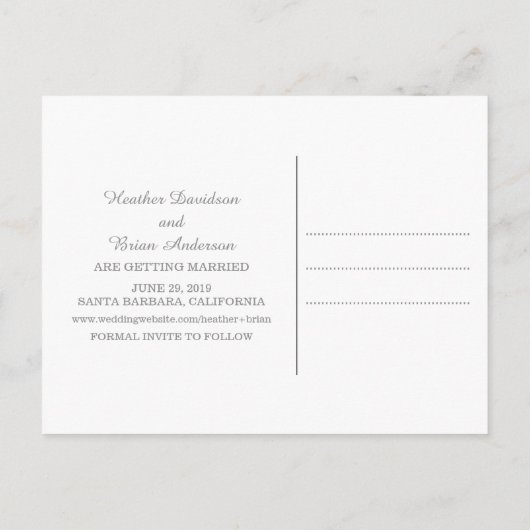 Blush Roze legant marmer Save the Date Aankondigingskaart (Achterkant)