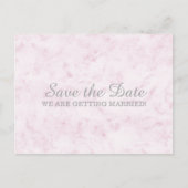 Blush Roze legant marmer Save the Date Aankondigingskaart (Voorkant)
