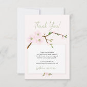 Blush roze lente bloemenmeisje baby shower bedankkaart (Voorkant)