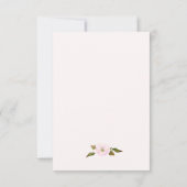 Blush roze lente bloemenmeisje baby shower bedankkaart (Achterkant)