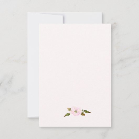 Blush roze lente bloemenmeisje baby shower bedankkaart (Achterkant)