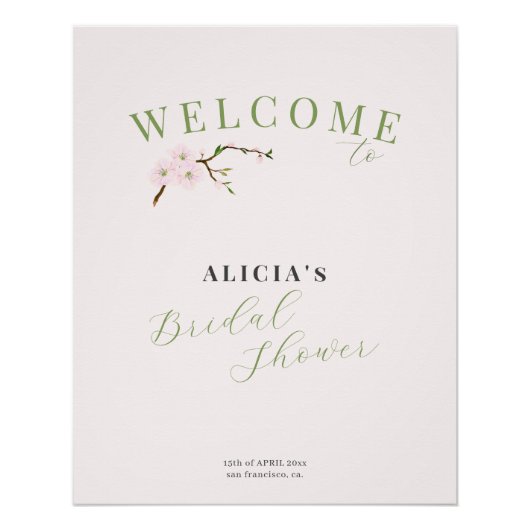 Blush roze lente vrijgezellenfeest welkomstbord perfect poster (Voorkant)