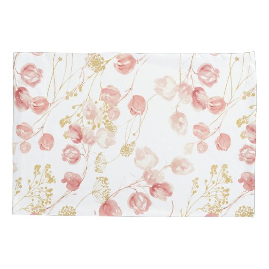 Blush roze lente zomer tuin matching dekbed kussensloop (Achterkant)