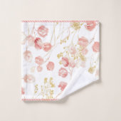 Blush roze lente zomer tuin patroon bad handdoek (Wasdoekje)
