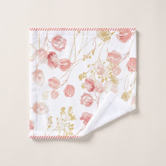 Blush roze lente zomer tuin patroon bad handdoek (Wasdoekje)