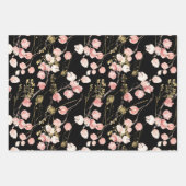 Blush roze lente zomer tuin patroon inpakpapier vel (Voorkant 2)