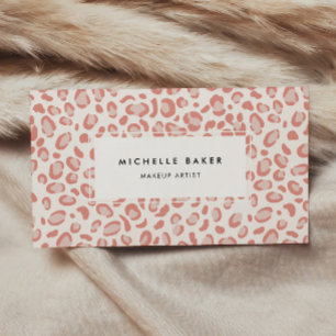 Blush roze leopard Patroon Visitekaartje