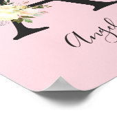 Blush roze letter 'A' Nursery Name Wall Art Poster (Hoek)