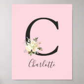 Blush roze letter 'C' Nursery Name Wall Art Poster (Voorkant)