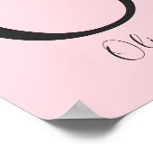 Blush roze letter 'O' Nursery Name Wall Art Poster (Hoek)