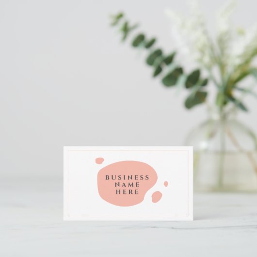 Blush Roze Leuke Minimalistische Salon Koffiewinke Klantenkaartje (Staand voorkant)