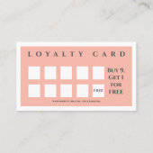 Blush Roze Leuke Minimalistische Salon Koffiewinke Klantenkaartje (Achterkant)