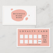 Blush Roze Leuke Minimalistische Salon Koffiewinke Klantenkaartje (Voorkant / Achterkant)