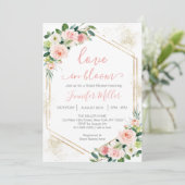 Blush roze liefde in bloem Vrijgezellenfeest Kaart (Staand voorkant)