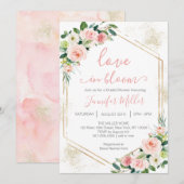 Blush roze liefde in bloem Vrijgezellenfeest Kaart (Voorkant / Achterkant)