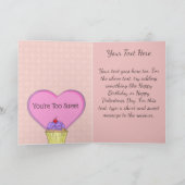  Blush roze liefde - Sweet Behandelt Cupcake Kaart (Binnen)