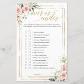 Blush roze lijst met floraalgoud gedurende of onde (Voorkant)