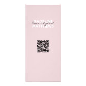 Blush roze lijst met QR-codenummer Reclamekaart (Achterkant)