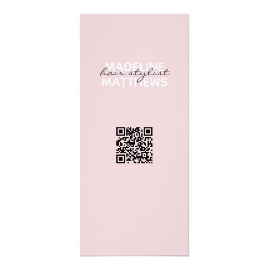 Blush roze lijst met QR-codenummer Reclamekaart (Achterkant)