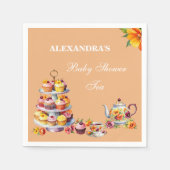 Blush Roze Lila Bloemen Tea Party Baby shower Servet (Voorkant)