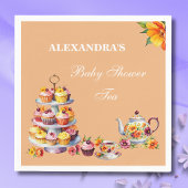 Blush Roze Lila Bloemen Tea Party Baby shower Servet