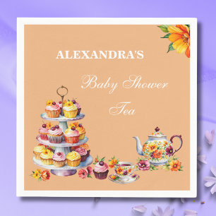 Blush Roze Lila Bloemen Tea Party Baby shower Servet