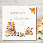 Blush Roze Lila Bloemen Tea Party Vrijgezellenfees Servet