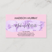 Blush Roze & Lila Paarse Unicorn Monogram naam Visitekaartje (Achterkant)