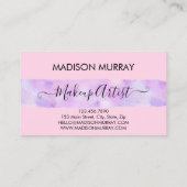 Blush Roze & Lila Paarse Unicorn Monogram naam Visitekaartje (Achterkant)