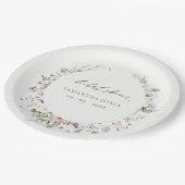 Blush Roze Lila Wilde bloem WreatVrijgezellenfeest Papieren Bordje (Gekanteld)