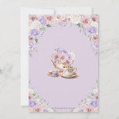 Blush roze Lila witte bloem Vrijgezellenfeest Tea Kaart (Achterkant)