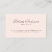 Blush roze linnen chic trendy script visitekaartje (Achterkant)