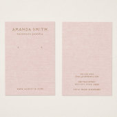 Blush roze linnen lijkt op een oorscherm visitekaartje (Voorkant /achterkant)