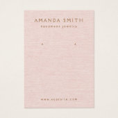 Blush roze linnen lijkt op een oorscherm visitekaartje (Voorkant)