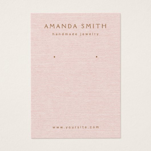Blush roze linnen lijkt op een oorscherm visitekaartje (Voorkant)
