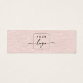 Blush roze linnen logo QR stud oorbel display kaar Mini Visitekaartjes (Voorkant)