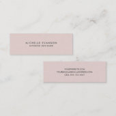 Blush Roze Linnen  Professioneel Mini Visitekaartje (Voorkant / Achterkant)